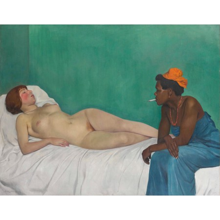 30x24in Poster La Blanche et la Noire, tableau du peintre franco-suisse Félix Vallotton en 1913