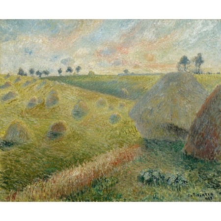 28x24in Poster Camille Pissarro - Paysage avec meules, Osny