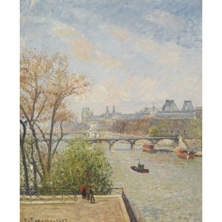24x29in Poster Camille Pissarro - Le Lovre, matin, printemps