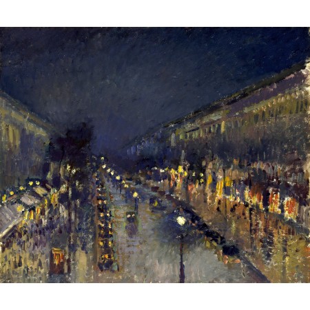 28x24in Poster Camille Pissarro, The Boulevard Montmartre at Night, 1897