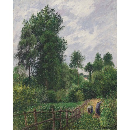 24x29in Poster Camille Pissarro - Paysage avec peupliers, temps gris, Eragny