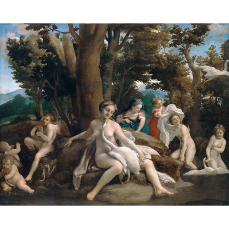 30x24in Poster Correggio - Leda and the Swan