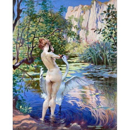 24x29in Poster Adolphe Gumery - Leda and the Swan 1900
