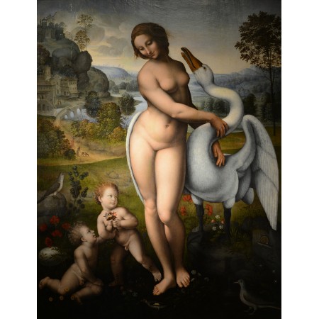 24x31in Poster Leda col Signo Copy of Leonardo da Vinci