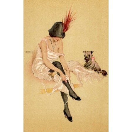 15x24in Poster Raphael Kirchner - Lady and dog