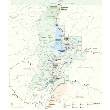 24x27in Poster Map of Grand Teton National Park