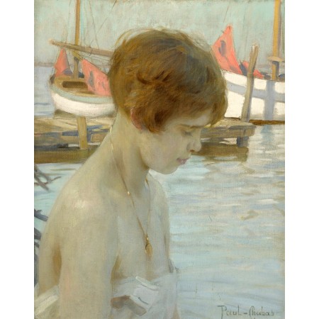 24x30in Poster Young Girl at the Harbor Paul Chabas