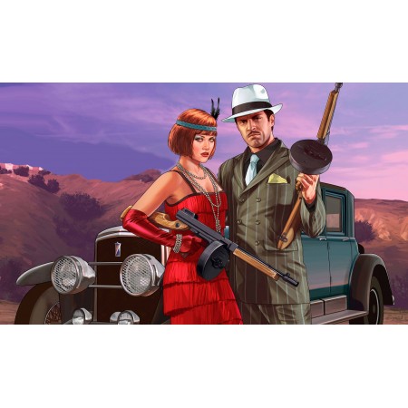 40x24in Poster Legendary and Notorious duo Bonnie and Clyde Illustration
