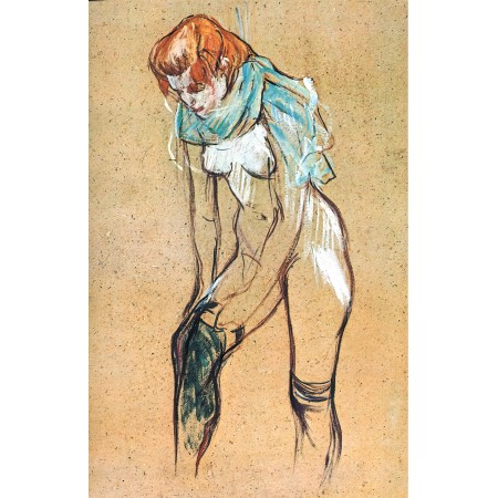 24x37in Poster Toulouse-Lautrec Femme qui tire son bas Woman pulling her stockings