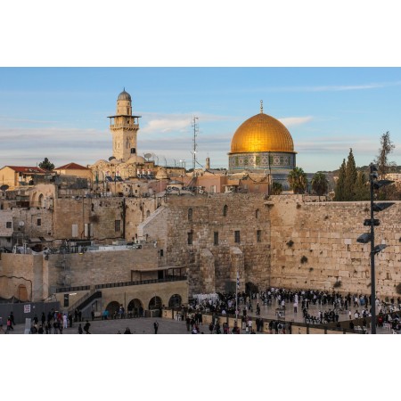 35x24in Poster View of the Western Wall with Temple Mount and the Dome of the Rock