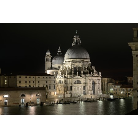 35x24in Poster Night view of Santa Maria della Salute basilica in Venice