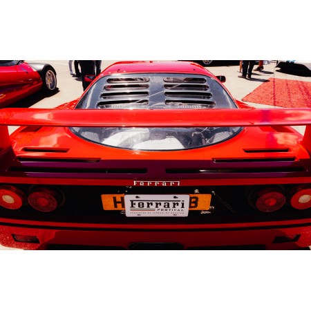 39"x24" Poster Ferrari F40 rear, red, spoiler