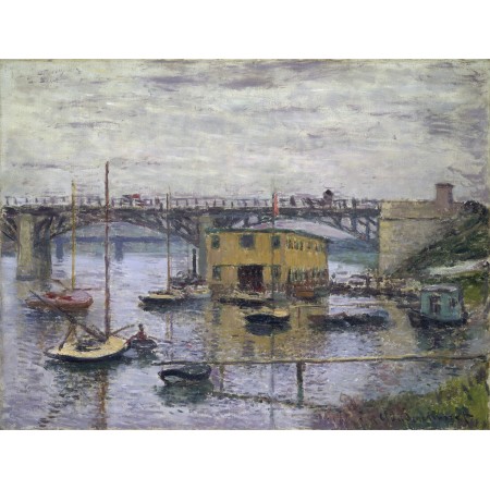 31x24in Poster Claude Monet - Bridge at Argenteuil on a Gray Day
