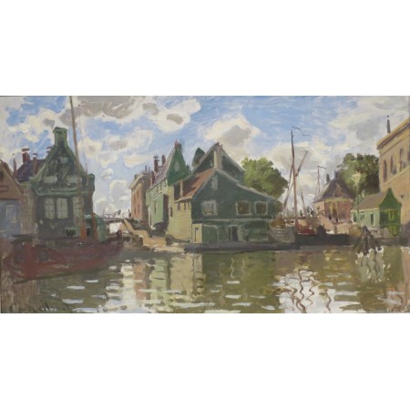 24x12in Poster Claude Monet - Canal in Zaandam 1871