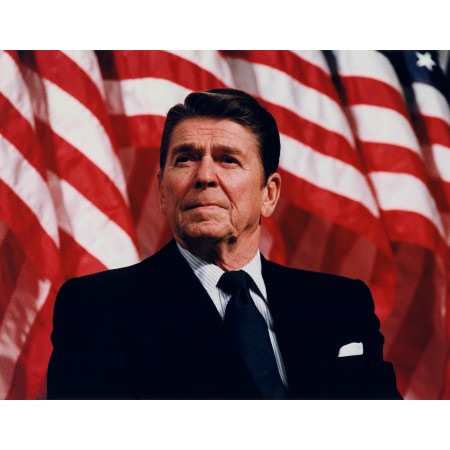 30x24in Poster President Reagan speaking in Minneapolis 1982