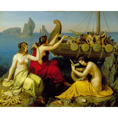 24x19in Poster Alexander Bruckmann Odysseus und die Sirenen (The sirens)1829