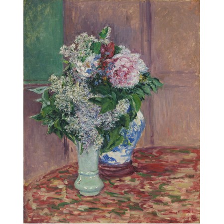 24x30in Poster Gustave Caillebotte - Lilas et pivoines dans deux vases