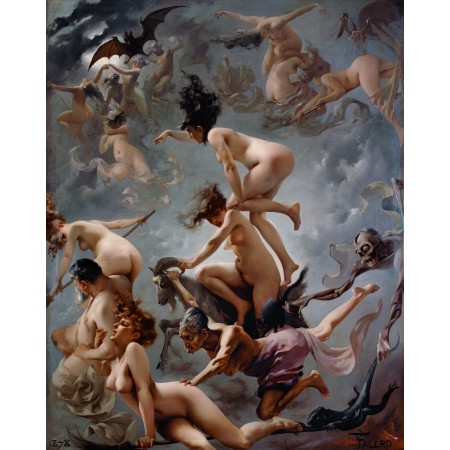 24x30in Poster Luis Ricardo Falero - Witches going to their Sabbath