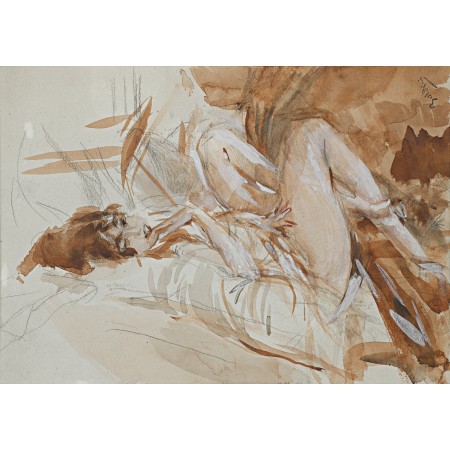 33x24in Poster Giovanni Boldini - Reclining Lady