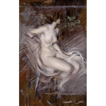 15x24in Poster Giovanni Boldini Nudo di Giovane Seduta (Nudo color perla)