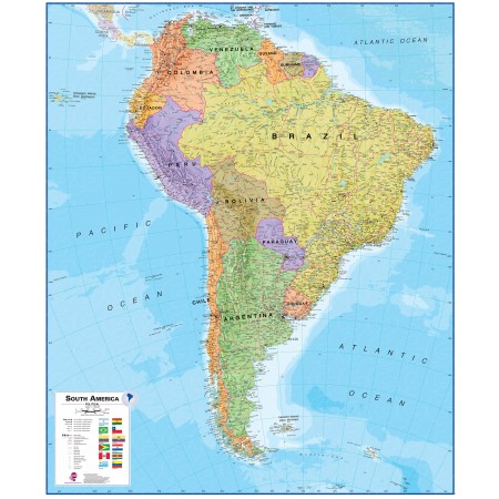 24x29in Poster South America Political Map