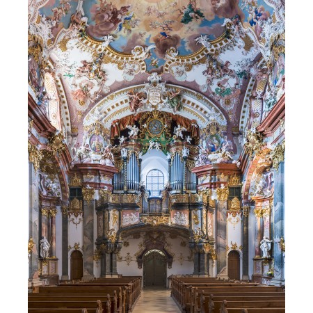 24x29in Poster Pipe organ at Wilhering Abbey Church, Upper Austria. Leopold Breinbauer, Built in 1884