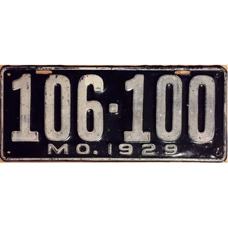 24x10in Poster 1929 Missouri license plate