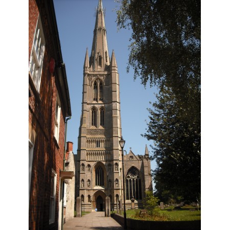 24x32in Poster West tower and spire of St Wulfram's parish church, Grantham, Lincolnshire