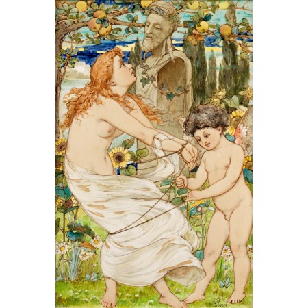 24x37in Poster John Eyre - Painting of Cupid tying up maiden