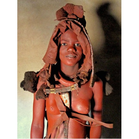 24x32in Poster Teenage Himba girl getting ready for school