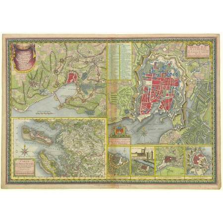 33x24in Poster Map of the city of La Rochelle and surroundings during the Siege in 1627