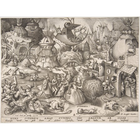 31x24in Poster Pieter Bruegel Superbia, Pride - The Seven Deadly Sins