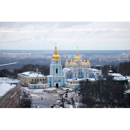 36x24in Poster St. Michael's Golden-Domed Cathedral is pictured, in Kiev, Ukraine