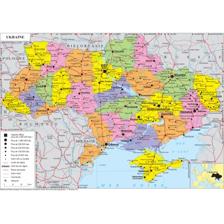 33x24in Poster Geopolitical map of Ukraine
