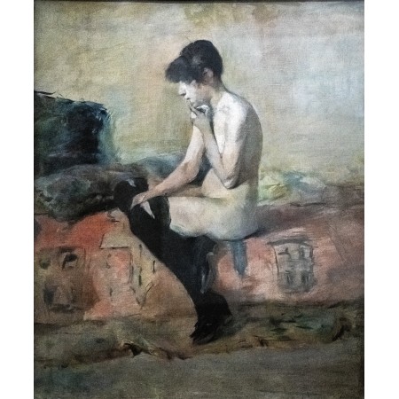24x28in Poster Etude de nu. Femme assise sur un divan - Toulouse-Lautrec Nude study 1882