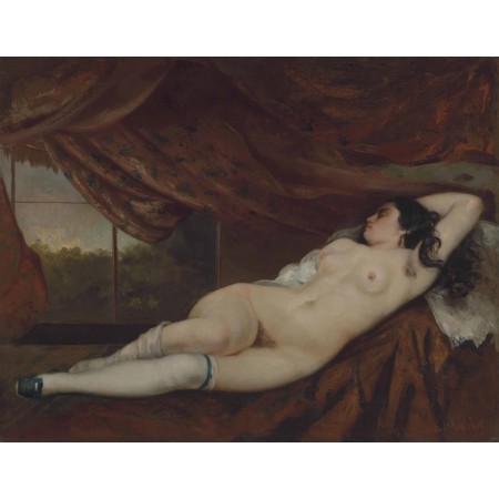 30x24in Poster Gustave Courbet - Femme nue couchée 1862