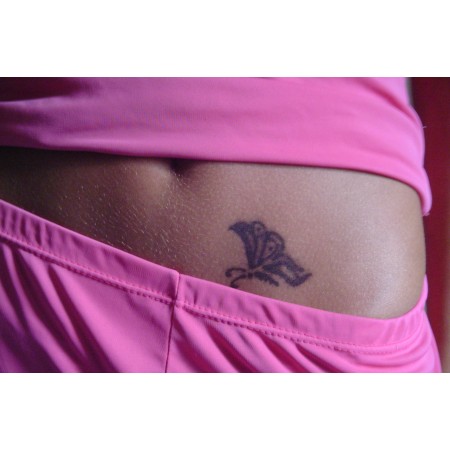 24x15in Poster Abdominal tattoo on a woman's stomach