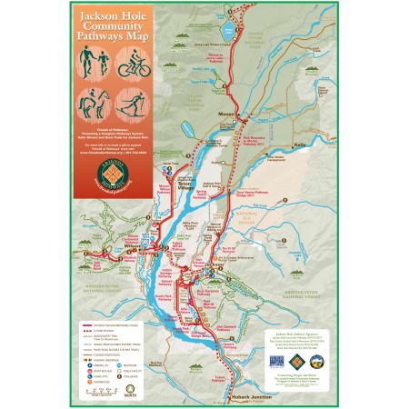 24x36in Poster  Jackson Hole Community Pathway System Wyoming Trails