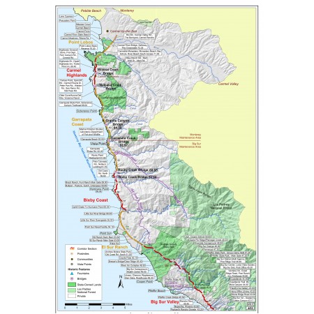 24x35in Poster California Map Area of Interest