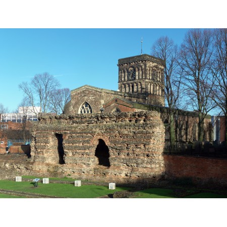 31x24in Poster The Jewry Wall and St Nicholas' Church in Leicester, England