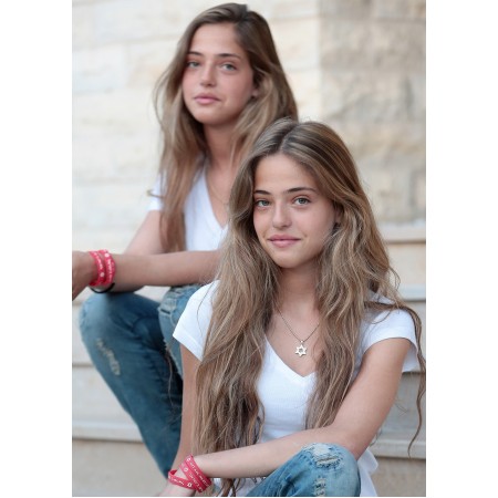 24x33in Poster Israeli twin sisters Noy and Hadar Karako in 2014
