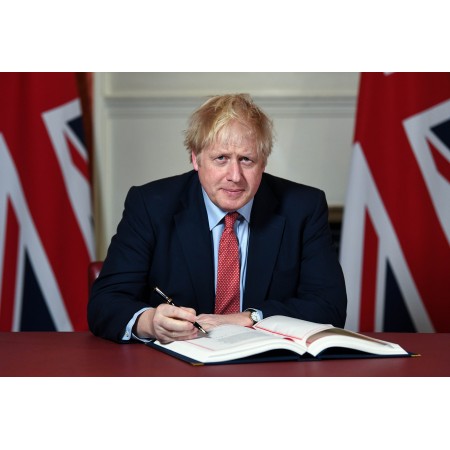 35x24in Poster Prime Minister Boris Johnson signed the Withdrawal Agreement for the UK to leave the EU on January 31st