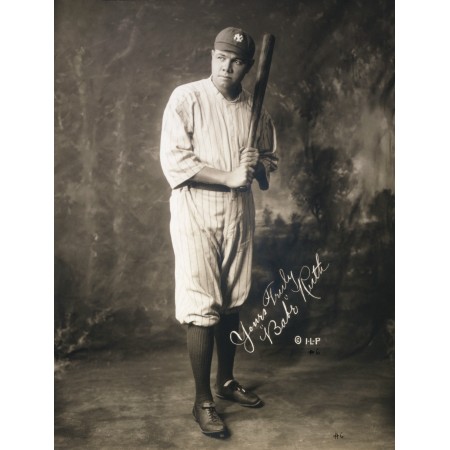 24x31in Poster Babe Ruth as a member of the New York Yankees 1920