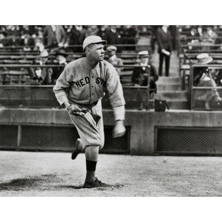 31x24in Poster Babe Ruth Boston pitching