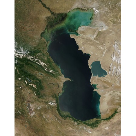 24x30in Poster Caspian Sea from orbit original caption from NASA