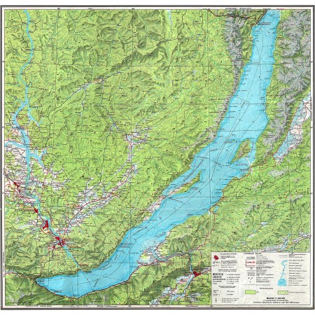 24x24in Poster  Lake Baikal Topographic Map, Ru