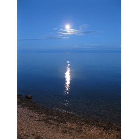 24x32in Poster Moon on lake Baikal
