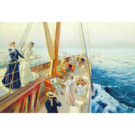 35x24in Poster Julius Leblanc Stewart - Yachting