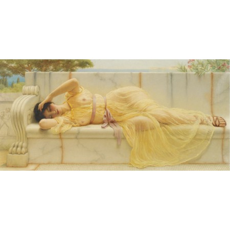 24x11in Poster John William Godward - Girl in yellow Drapery, 1901