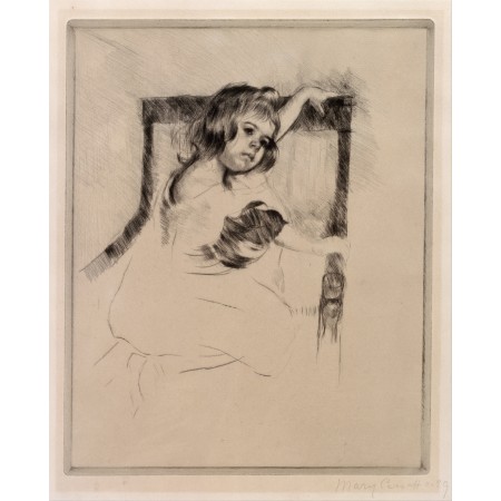 24x29in Poster Mary Cassatt - Kneeling in an Armchair
